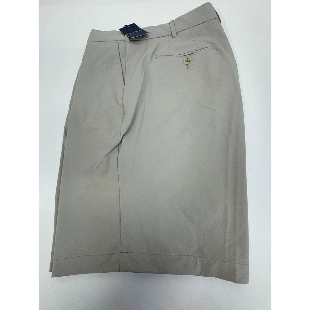 NWT Peter Crown Crafted Stealth Performance Golf Shorts OAT Tan Men's Size 40 - Picture 1 of 10